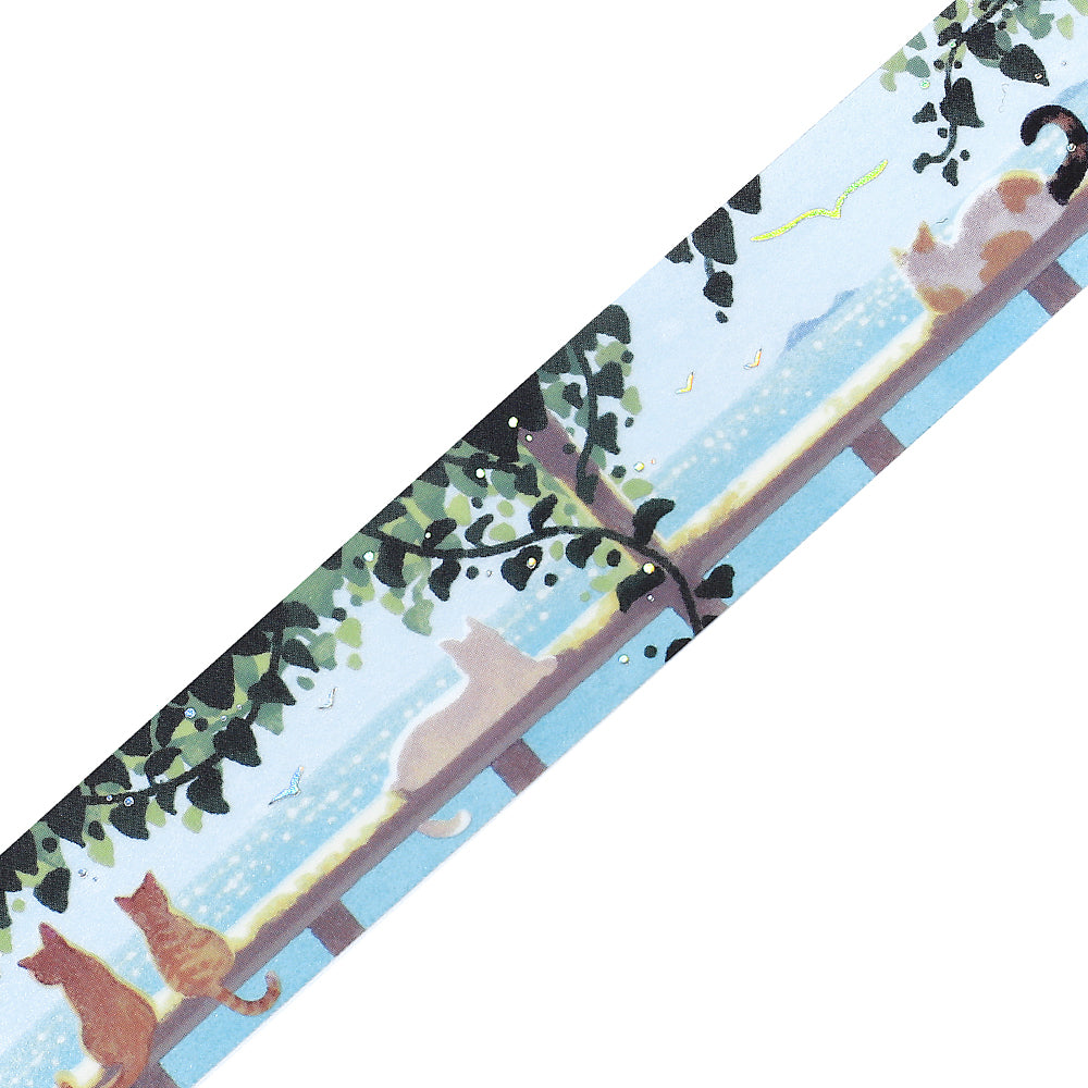 BGM Summer Limited Clear Tape - Cat Under the Pergola — pattern detail