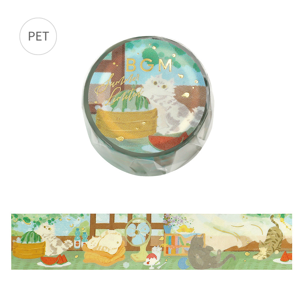 BGM Summer Limited Edition Clear Tape: Cats' Summer Vacation — roll front
