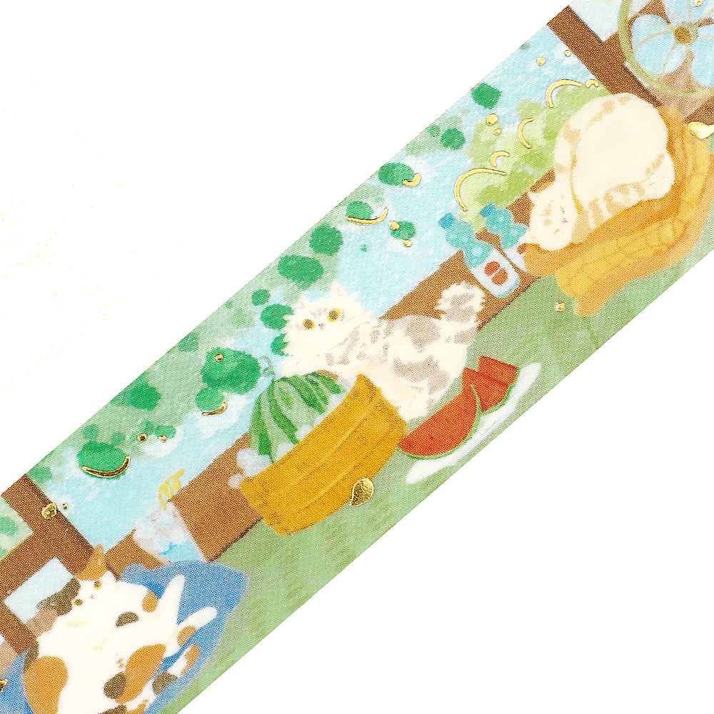BGM Summer Limited Edition Clear Tape: Cats' Summer Vacation — pattern detail