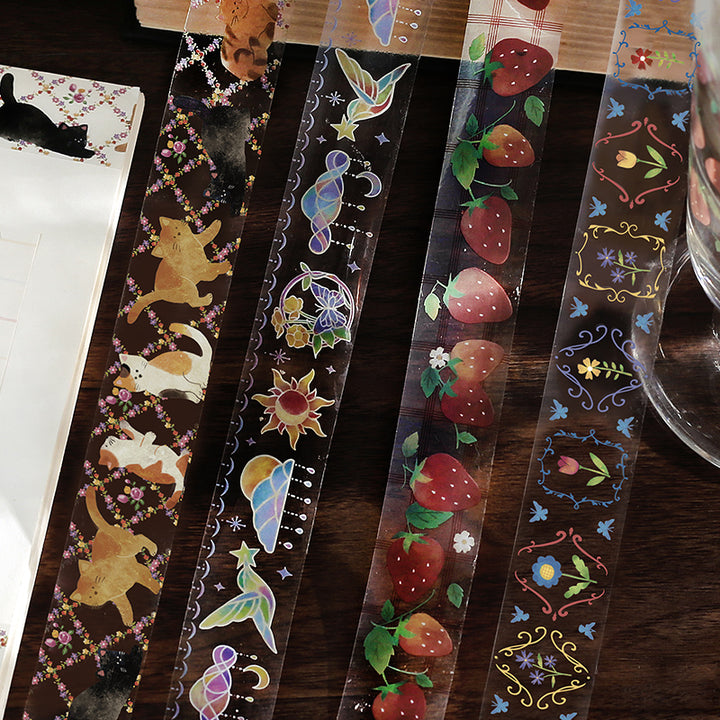 BGM Clear Tape: Cafe Alamode - Strawberry — roll side
