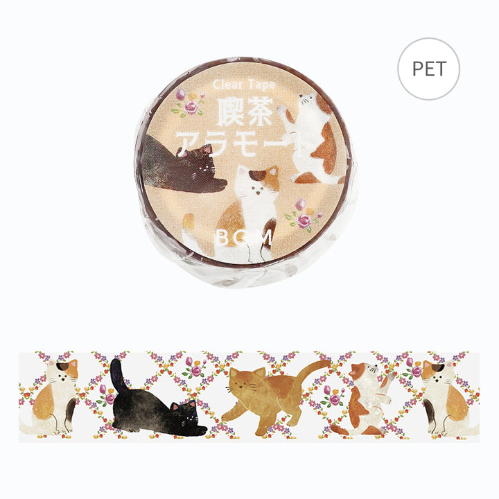 BGM Clear Tape: Cafe Alamode - Cat — roll front
