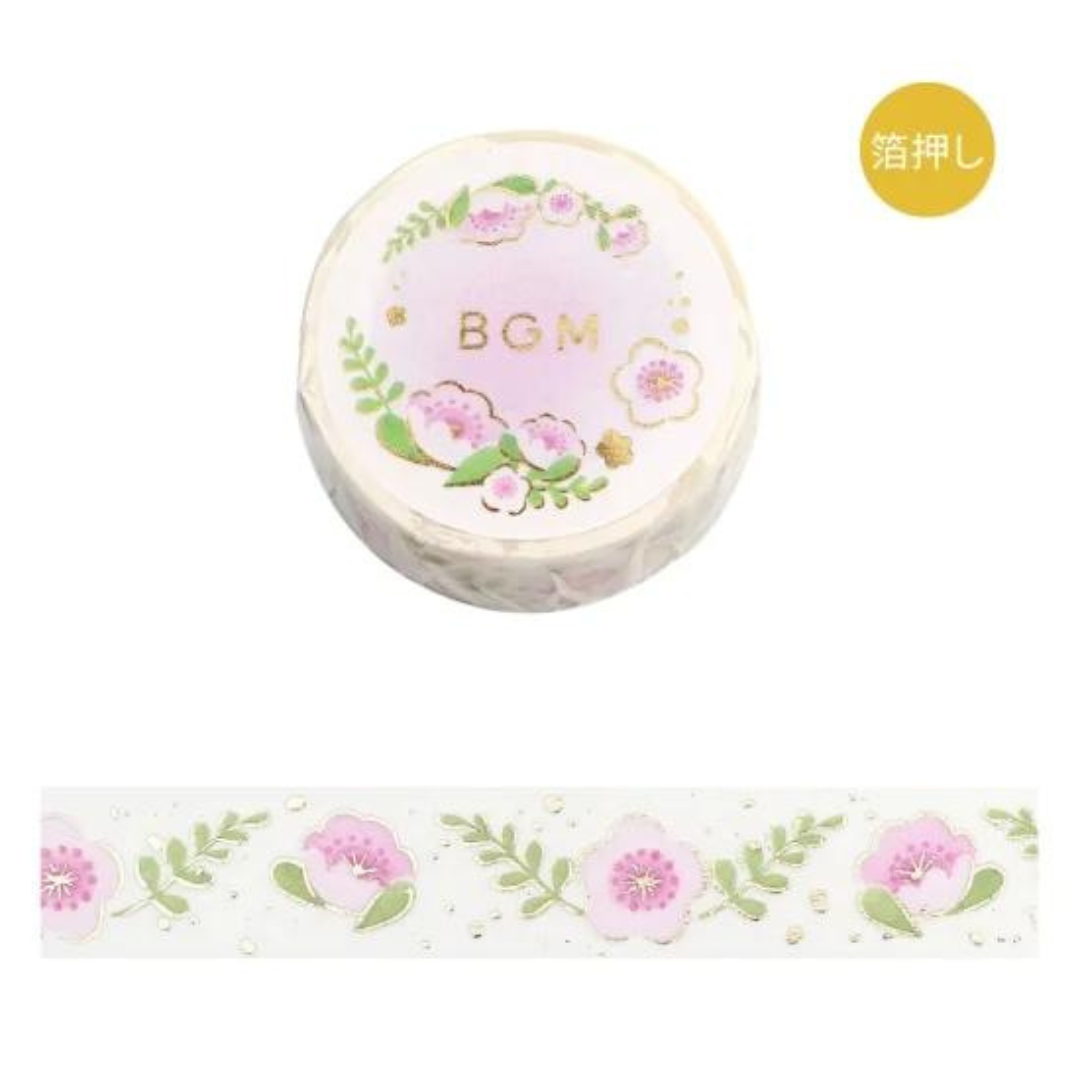 BGM Foil Stamping Masking Tape: Life - Cute Flower — roll front