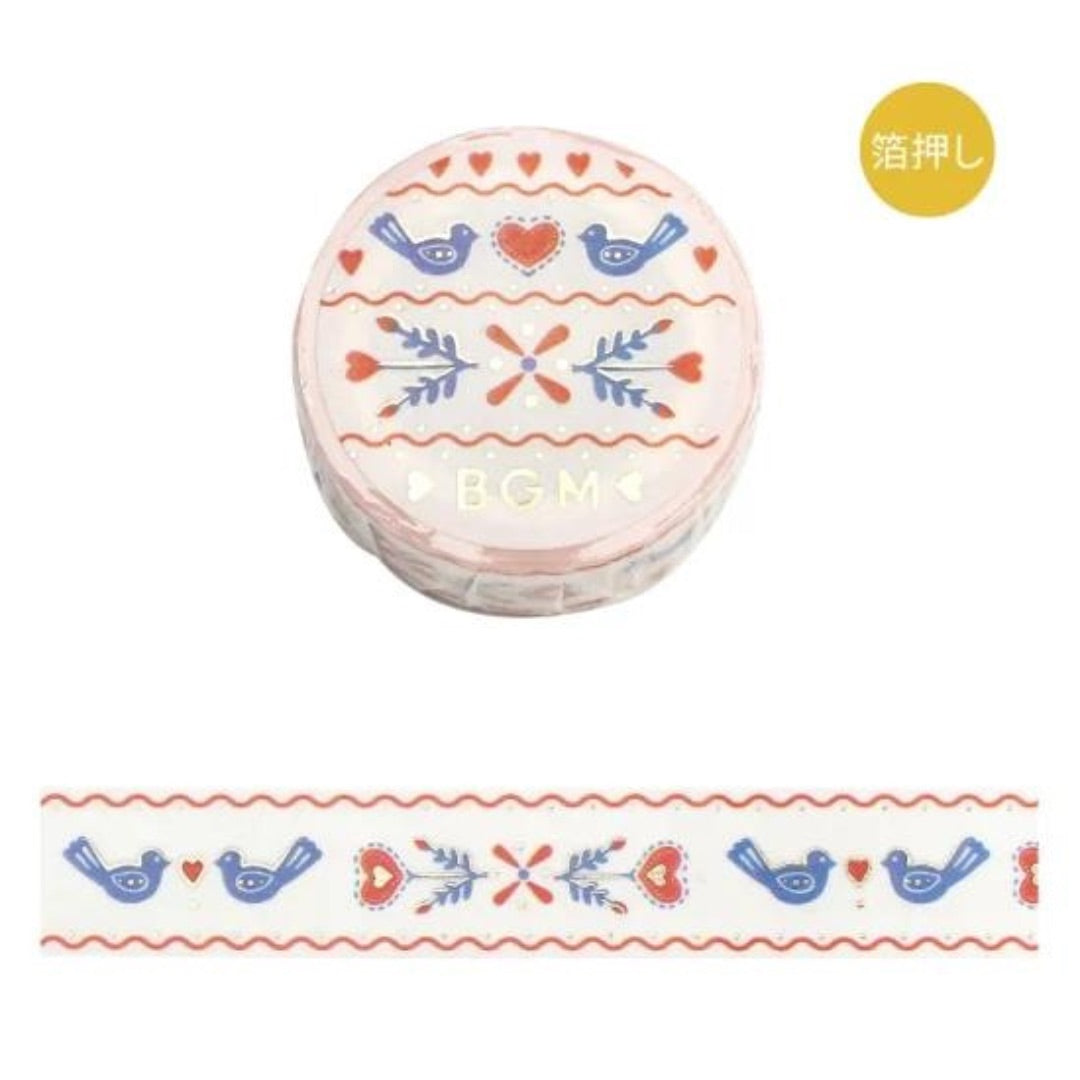 BGM Foil Stamping Masking Tape: Life - Vintage Embroidery — roll front