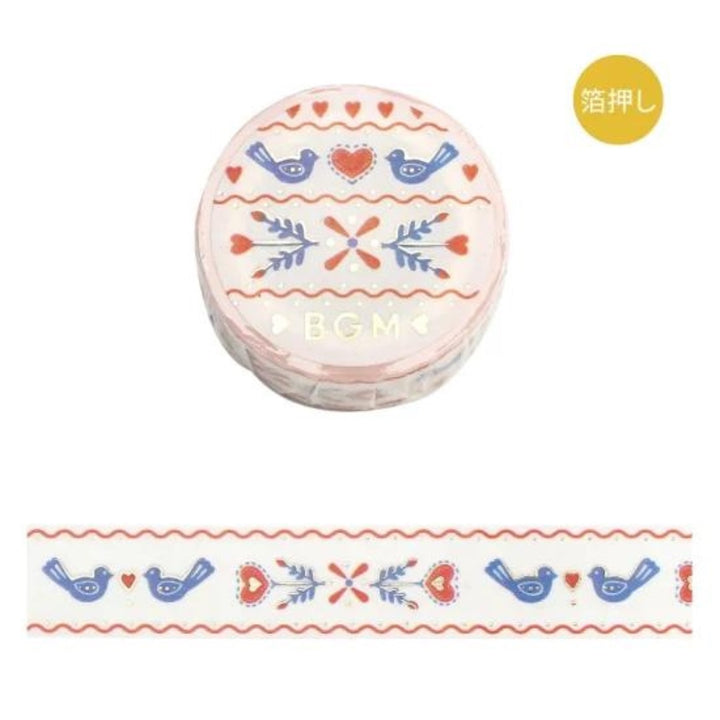 BGM Foil Stamping Masking Tape: Life - Vintage Embroidery — roll front