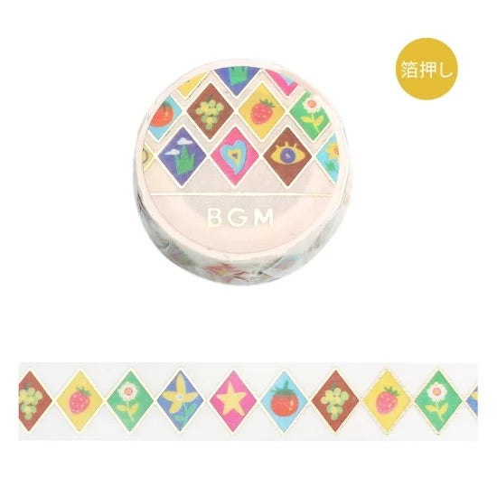 BGM Foil Stamping Masking Tape: Life - Colorful Miscellaneous Goods — roll front