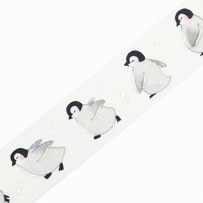 BGM Foil Stamping Masking Tape: Life - Running Penguin — pattern detail
