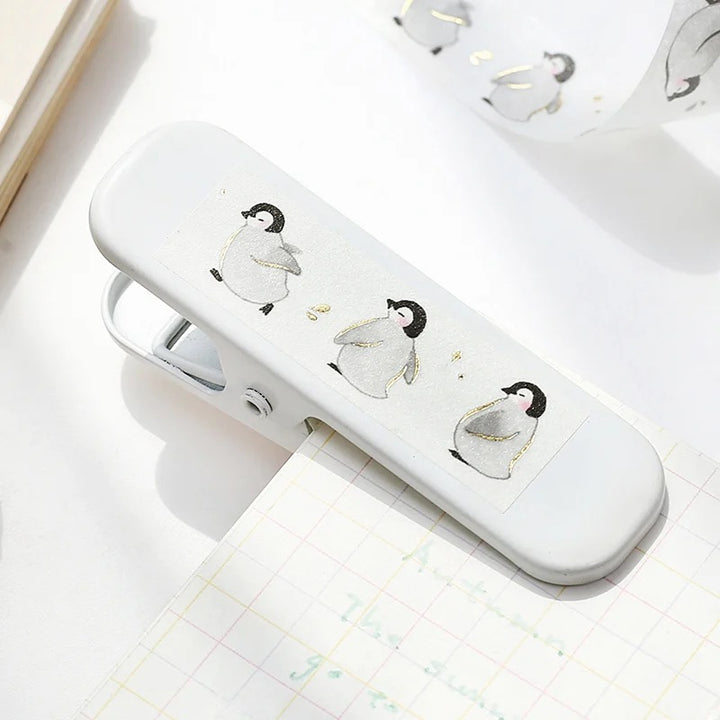 BGM Foil Stamping Masking Tape: Life - Running Penguin — with packaging