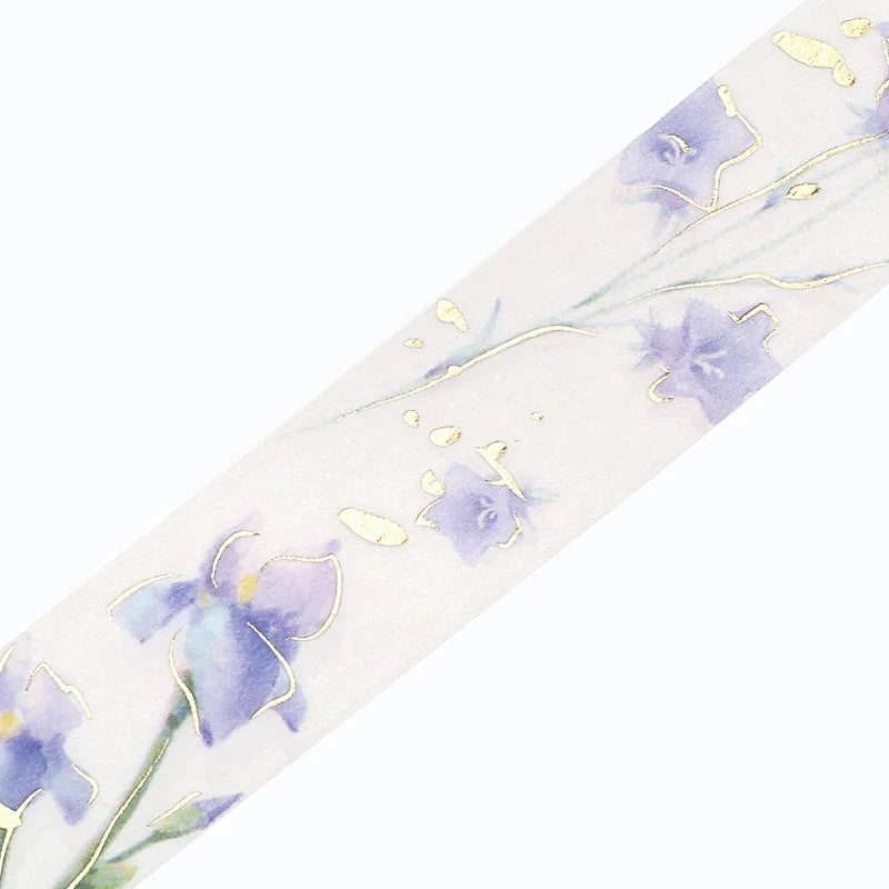 BGM Foil Stamping Masking Tape: Life - Natural/Purple — pattern detail