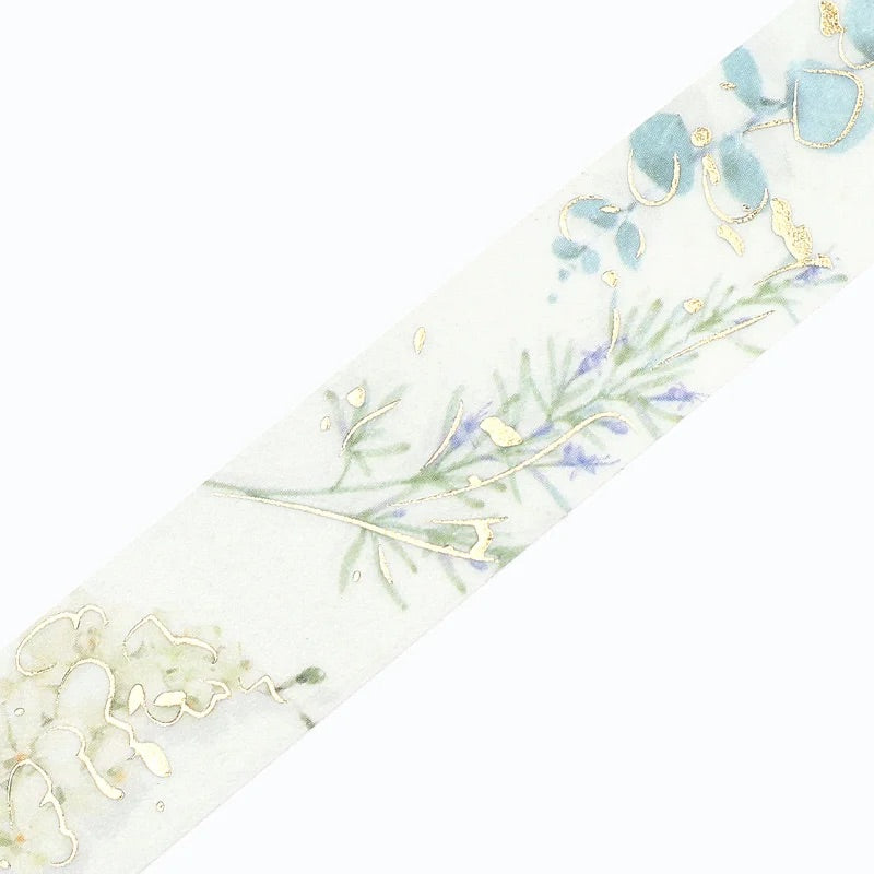 BGM Foil Stamping Masking Tape: Life - Natural/Green — pattern detail