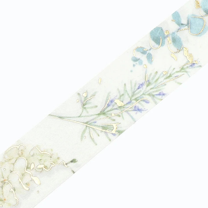 BGM Foil Stamping Masking Tape: Life - Natural/Green — pattern detail