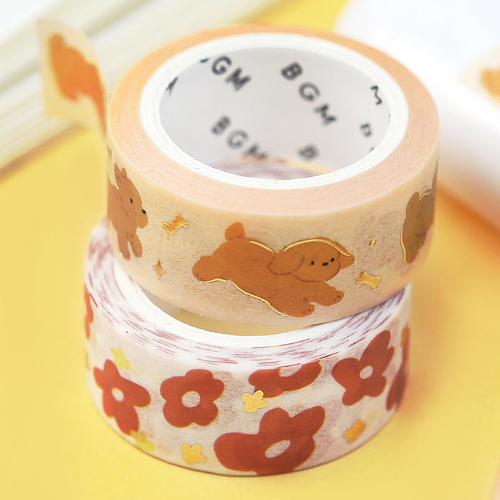 BGM Foil Stamping Masking Tape - Puppy — applied on surface