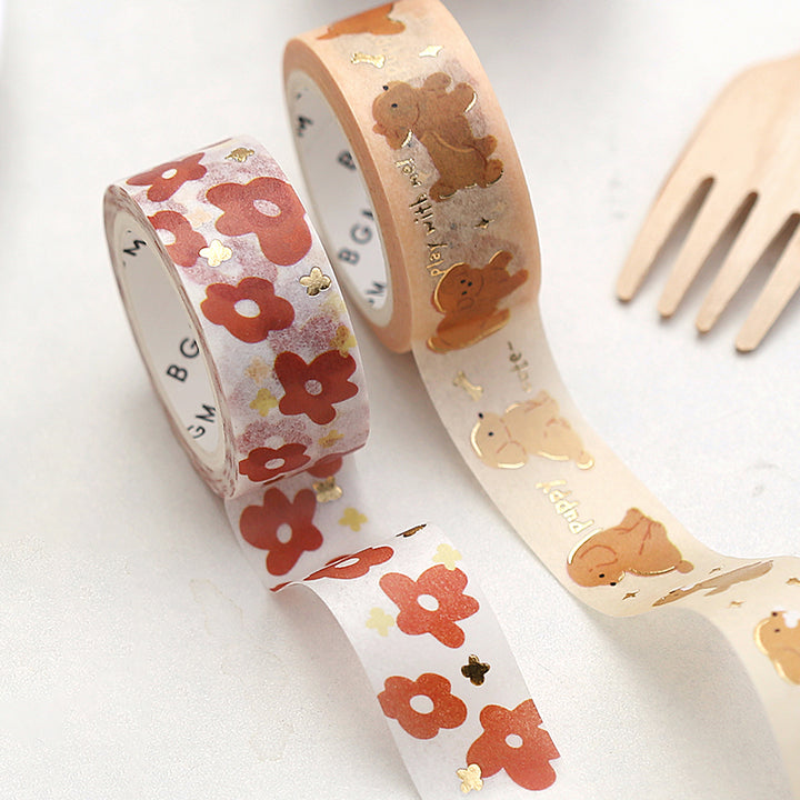 BGM Foil Stamping Masking Tape - Puppy — with packaging