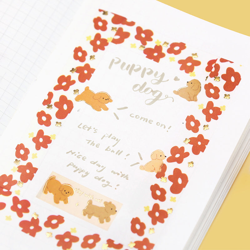 BGM Foil Stamping Masking Tape - Puppy — roll side
