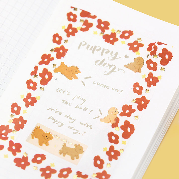 BGM Foil Stamping Masking Tape - Puppy — roll side