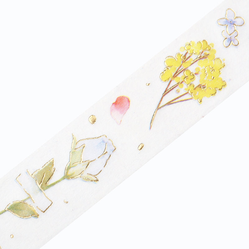 BGM Foil Stamping Masking Tape - Flower Poem — pattern detail