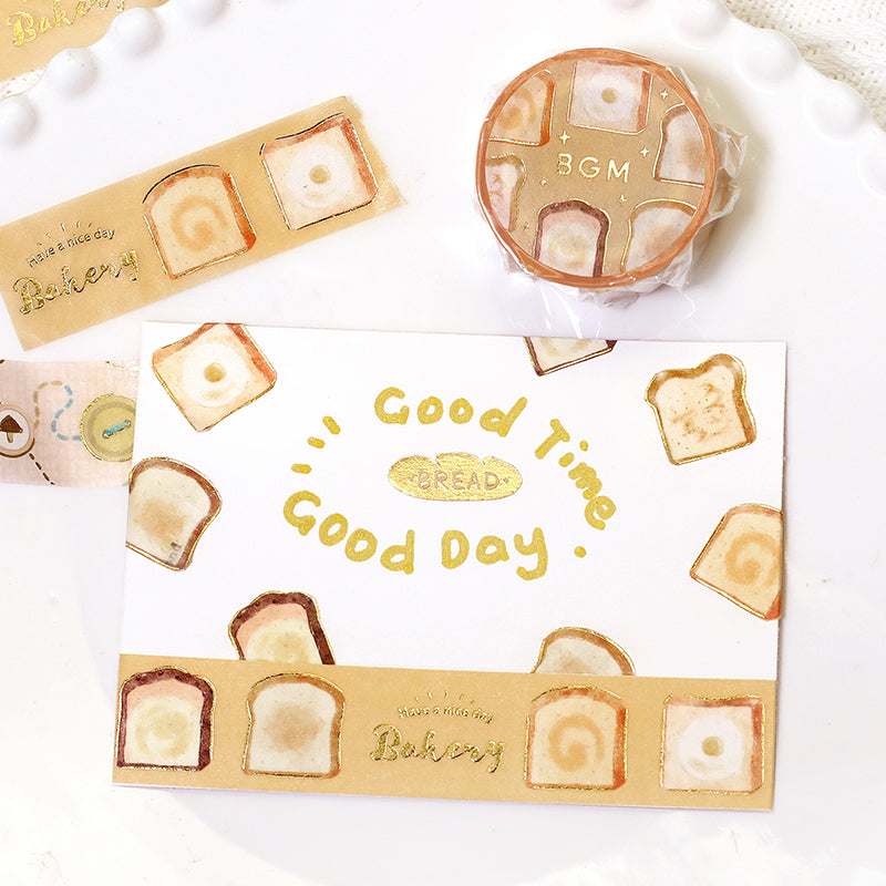 BGM Foil Stamping Masking Tape - Toast Everyday — roll side