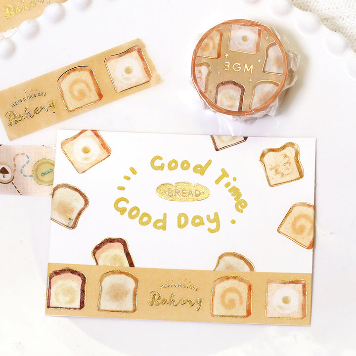 BGM Foil Stamping Masking Tape - Toast Everyday — roll side