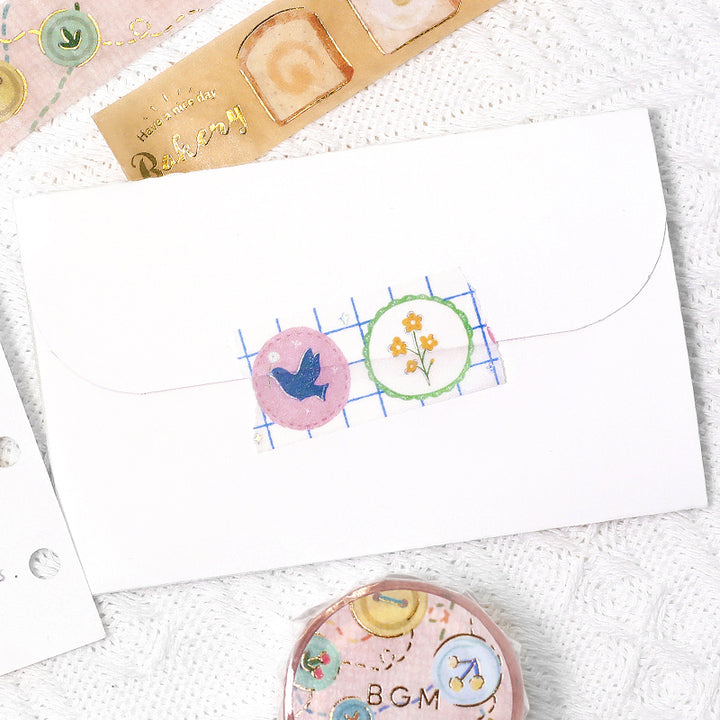 BGM Foil Stamping Masking Tape - Brooch — roll side
