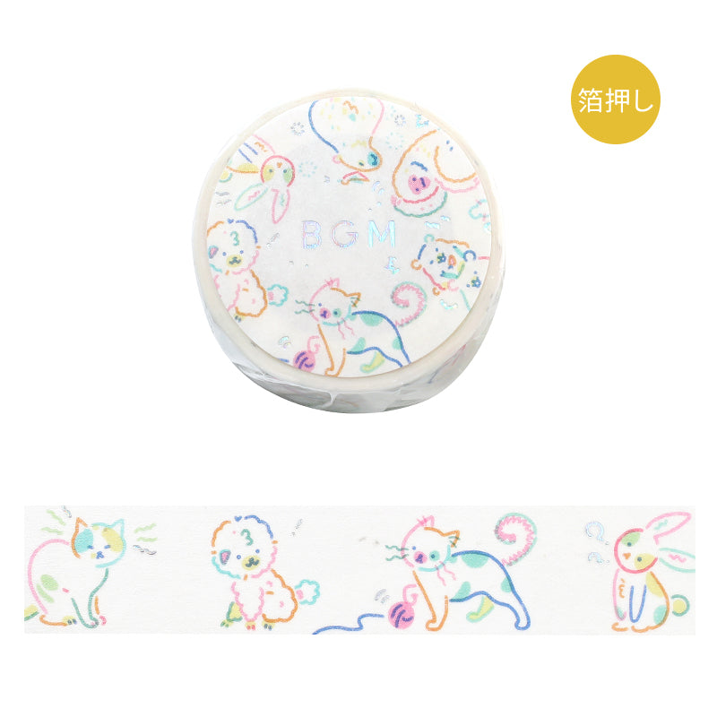 BGM Foil Stamping Masking Tape - Color Zoo — roll front