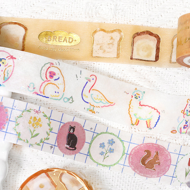 BGM Foil Stamping Masking Tape - Color Zoo — roll side