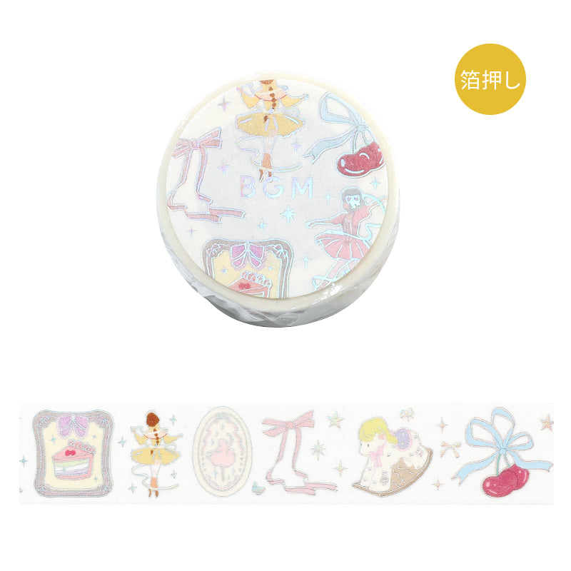 BGM Foil Stamping Masking Tape - Ballerina Yellow — roll front