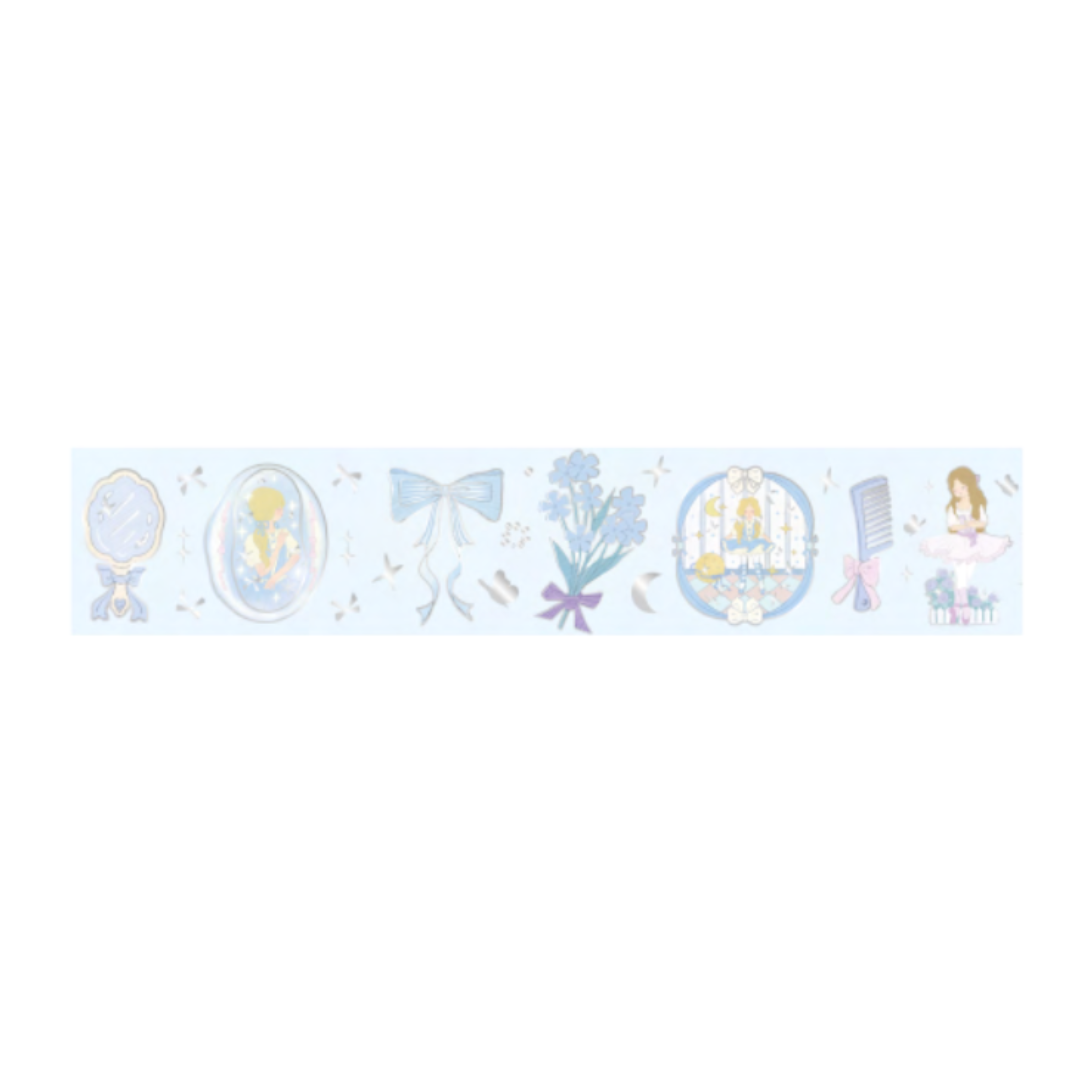 BGM Foil Stamping Masking Tape - Ballerina Blue — applied on surface