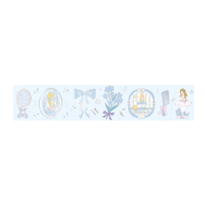 BGM Foil Stamping Masking Tape - Ballerina Blue — applied on surface