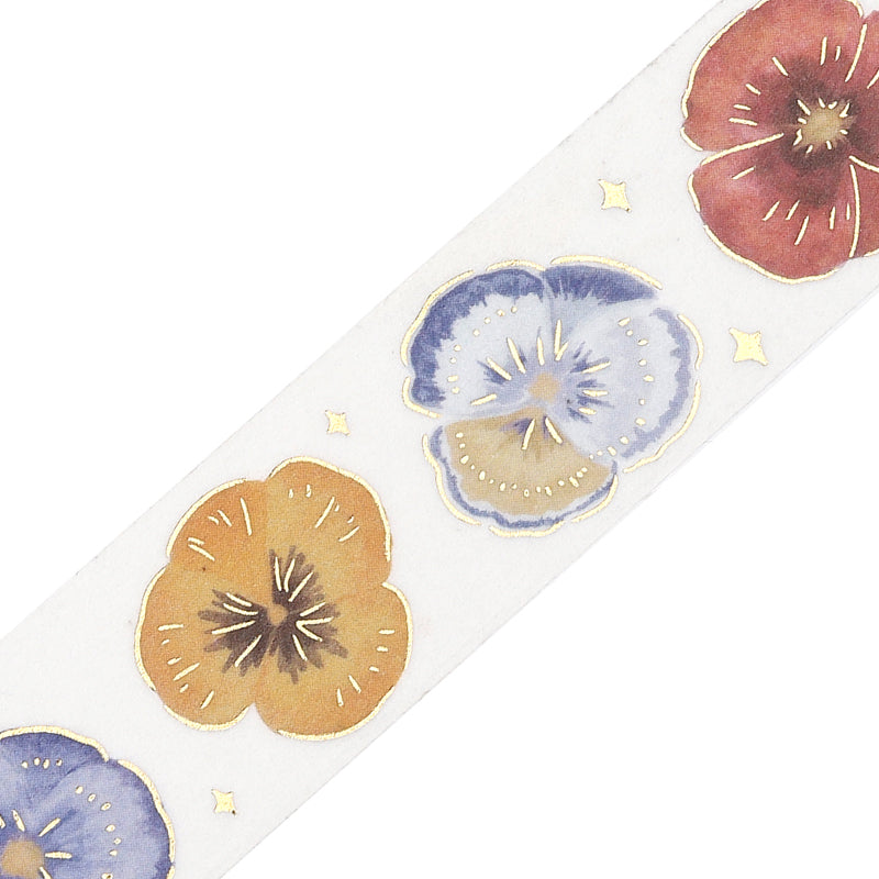 BGM Foil Stamping Masking Tape: Life - Pansy Bookmark — pattern detail