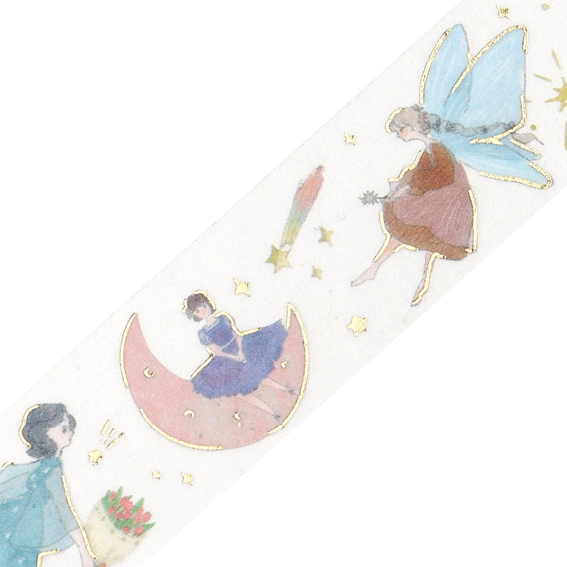 BGM Foil Stamping Masking Tape: Life - Flying Girl — pattern detail