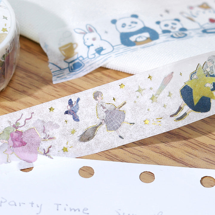 BGM Foil Stamping Masking Tape: Life - Flying Girl — applied on surface