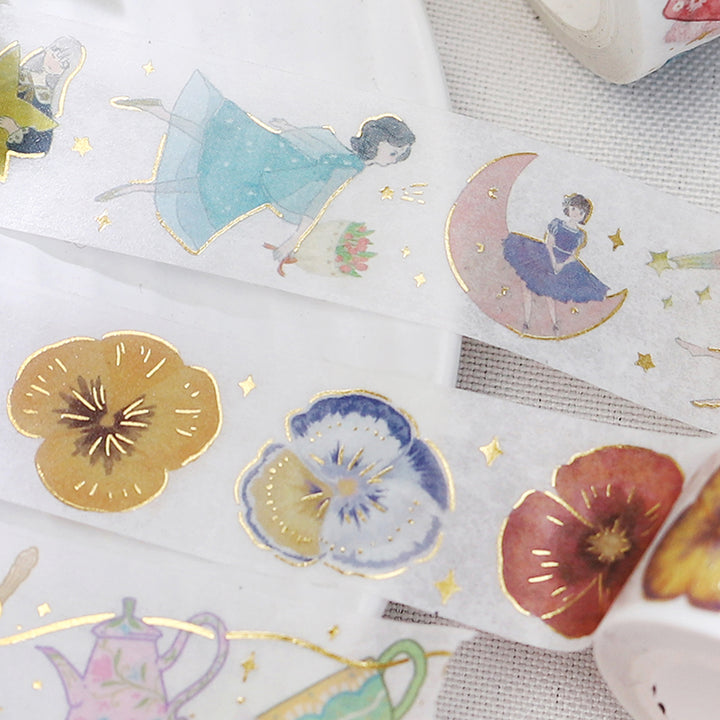BGM Foil Stamping Masking Tape: Life - Flying Girl — with packaging