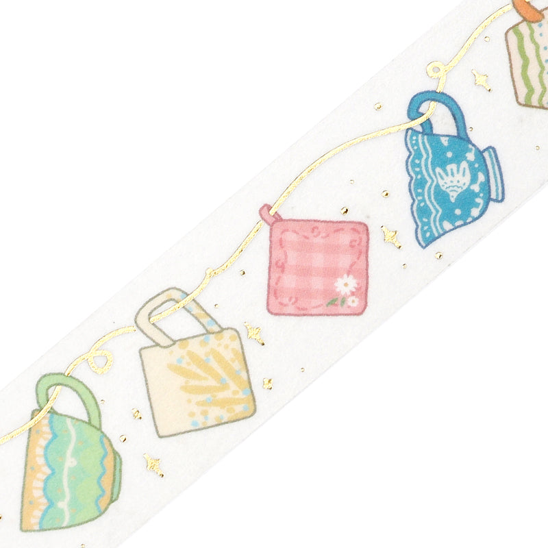 BGM Foil Stamping Masking Tape: Life - Tea Time — pattern detail