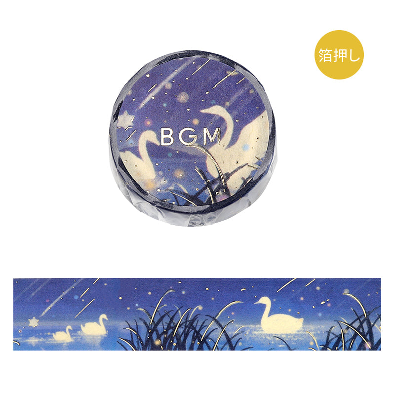 BGM Foil Stamping Masking Tape: Life - Sleeping Forest — roll front