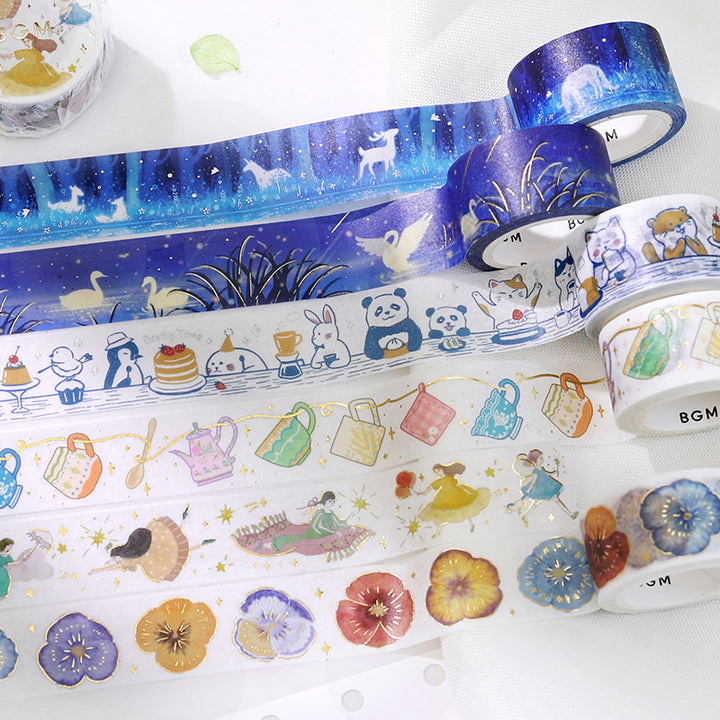 BGM Foil Stamping Masking Tape: Life - Sleeping Forest — roll side