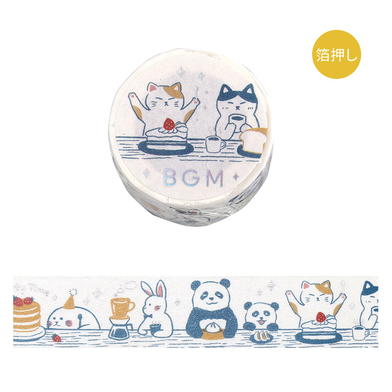 BGM Foil Stamping Masking Tape: Life - Dinner Party — roll front