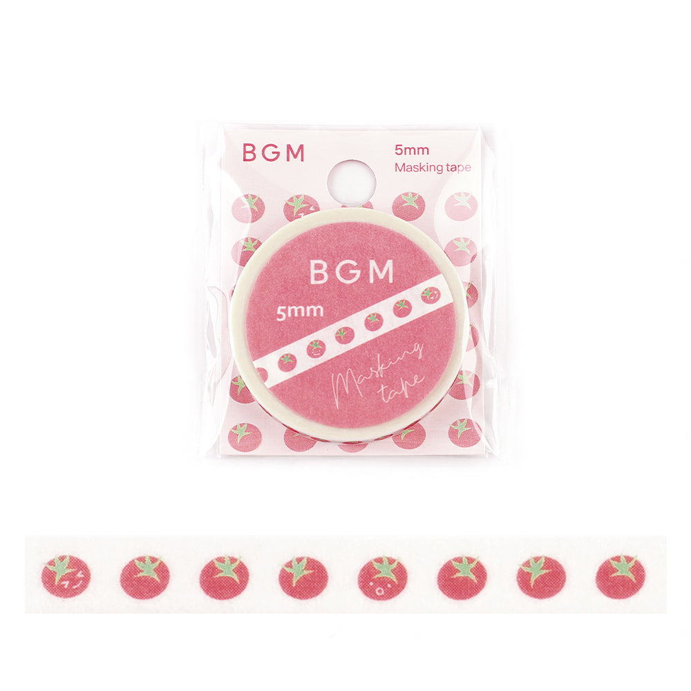BGM Foil Stamping Masking Tape: Life - Tomato Time — roll front