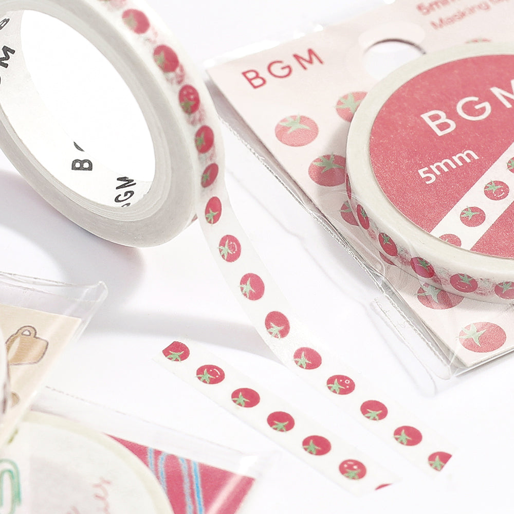 BGM Foil Stamping Masking Tape: Life - Tomato Time — flat lay