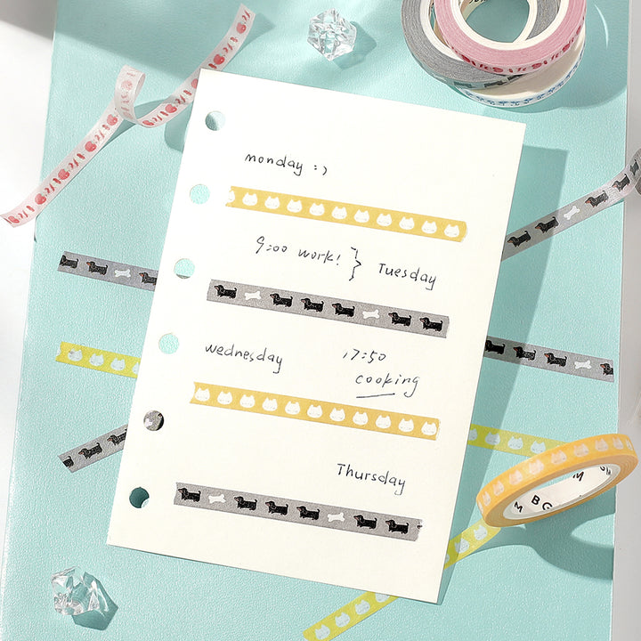 BGM Foil Stamping Masking Tape: Life - Cats — with packaging