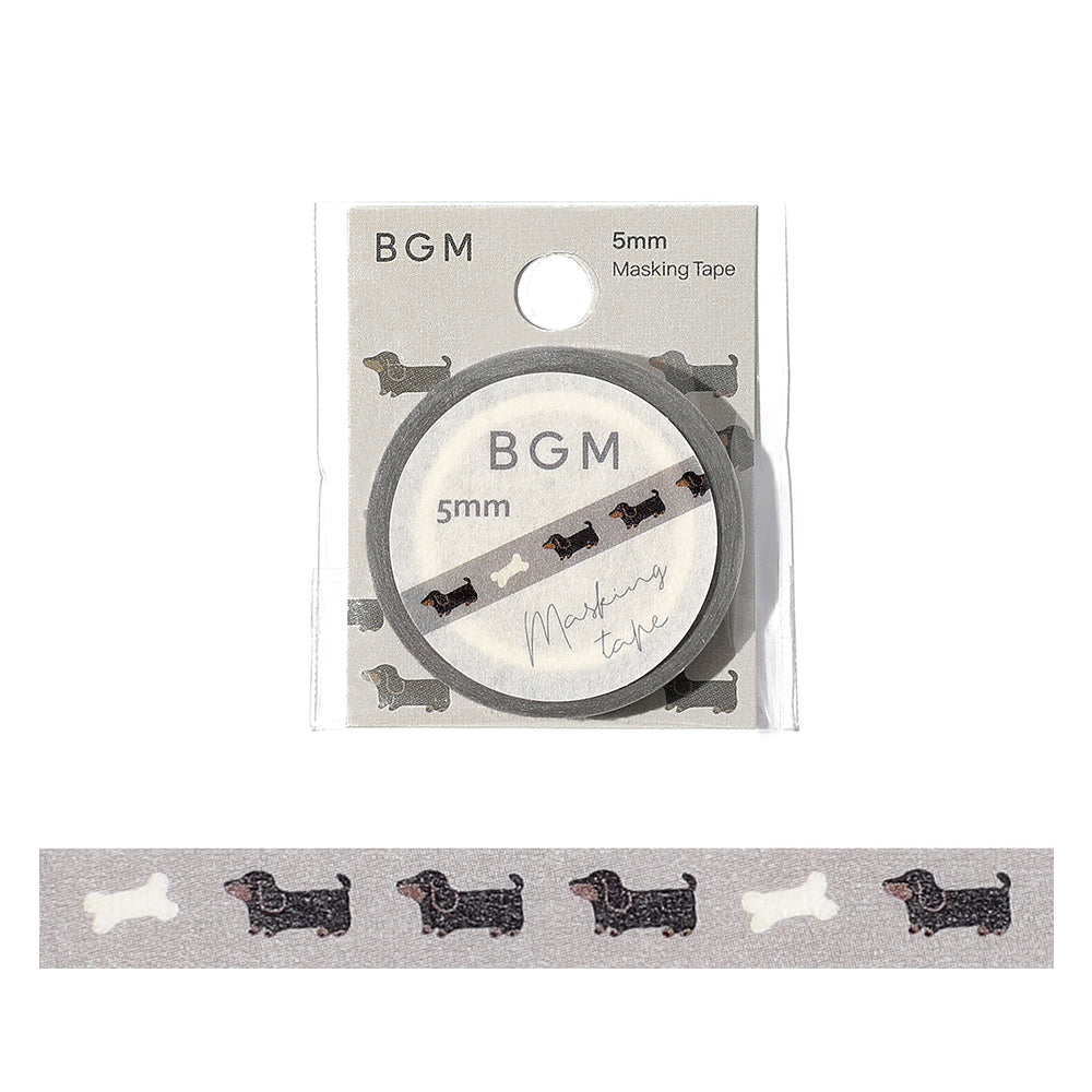 BGM Foil Stamping Masking Tape: Life - Dachshunts — roll front
