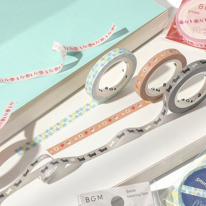 BGM Foil Stamping Masking Tape: Life - Dachshunts — applied on surface