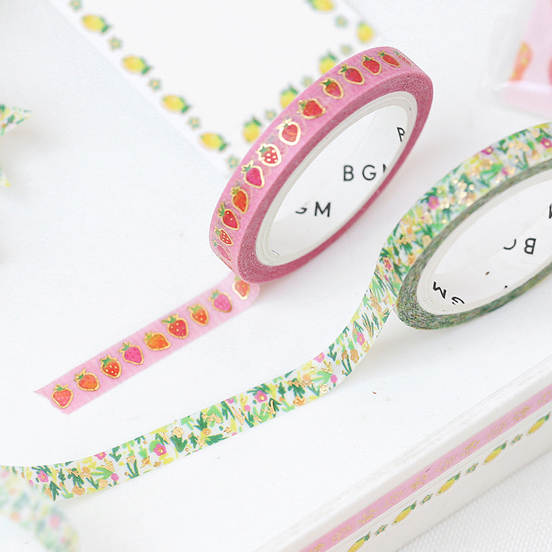 BGM Foil Stamping Masking Tape - Strawberry in Love — applied on surface