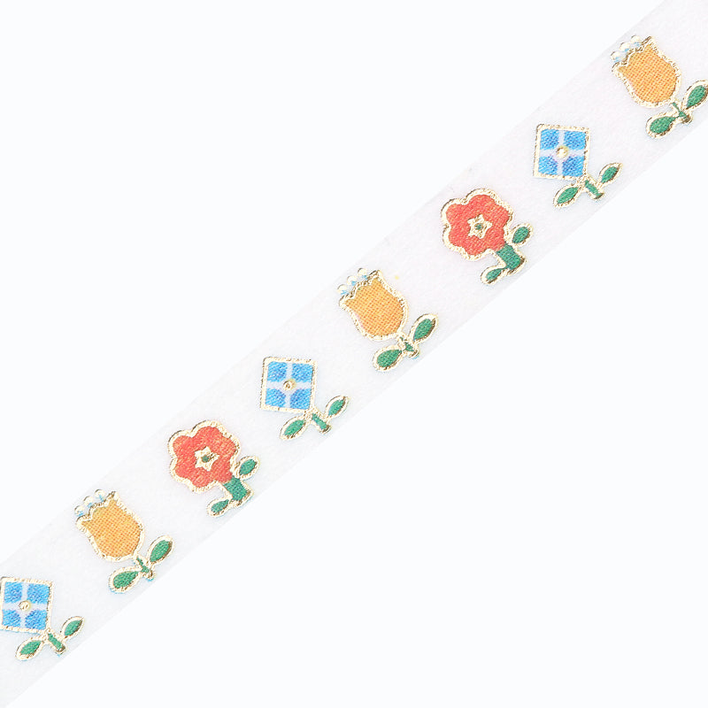 BGM Foil Stamping Masking Tape - Small Flowers — pattern detail