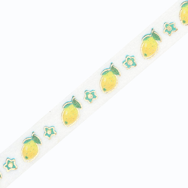 BGM Foil Stamping Masking Tape - Lemon and Flowers — pattern detail