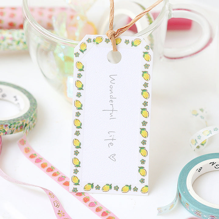 BGM Foil Stamping Masking Tape - Lemon and Flowers — with packaging