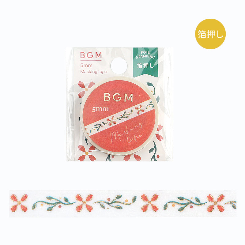 BGM Foil Stamping Masking Tape - Retro Pattern — roll front