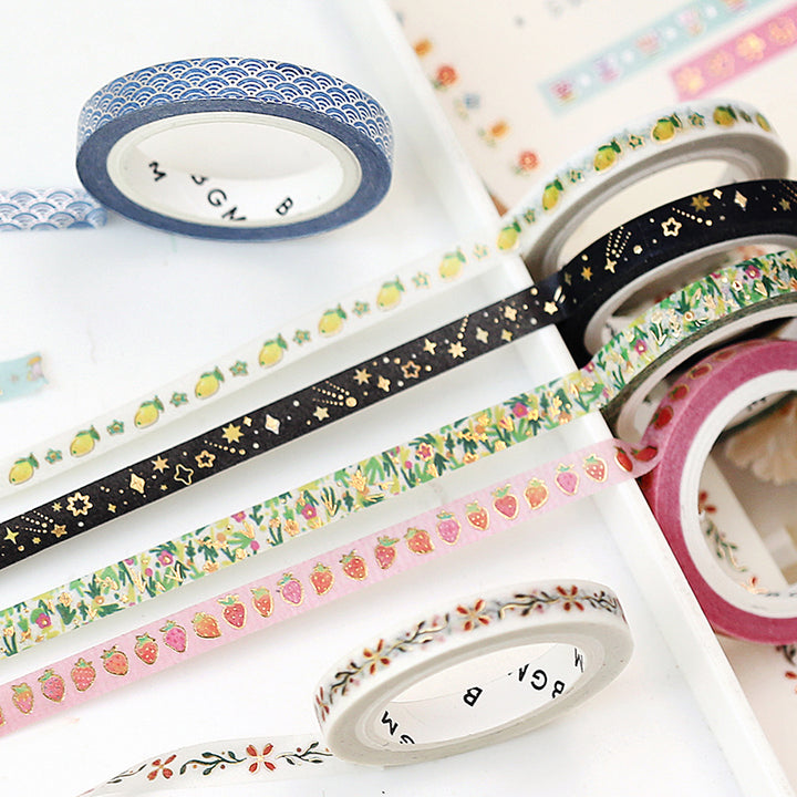 BGM Foil Stamping Masking Tape - Retro Pattern — roll side