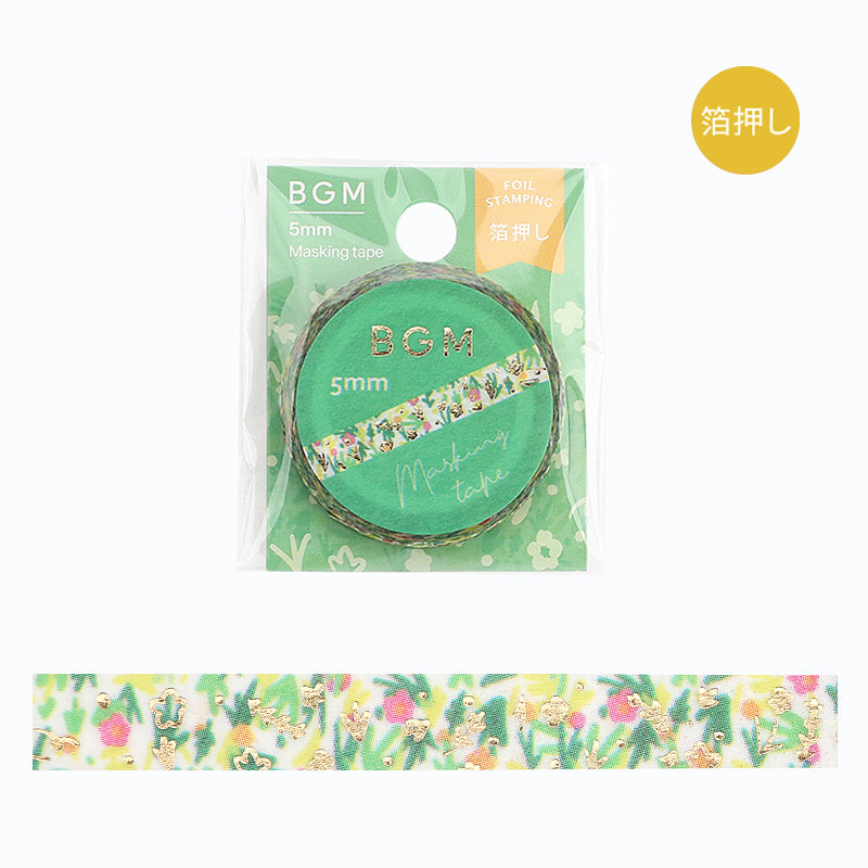 BGM Foil Stamping Masking Tape - The Flowers Bloom — roll front