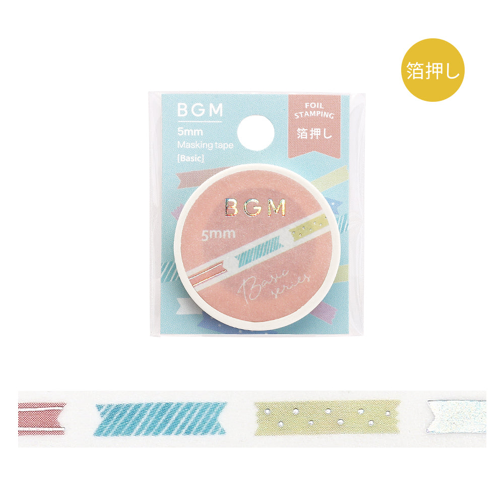BGM Foil Stamping Masking Tape: Life - Ribbon Index — roll front
