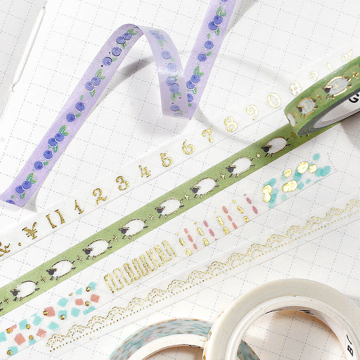 BGM Foil Stamping Masking Tape: Life - Blueberry — flat lay