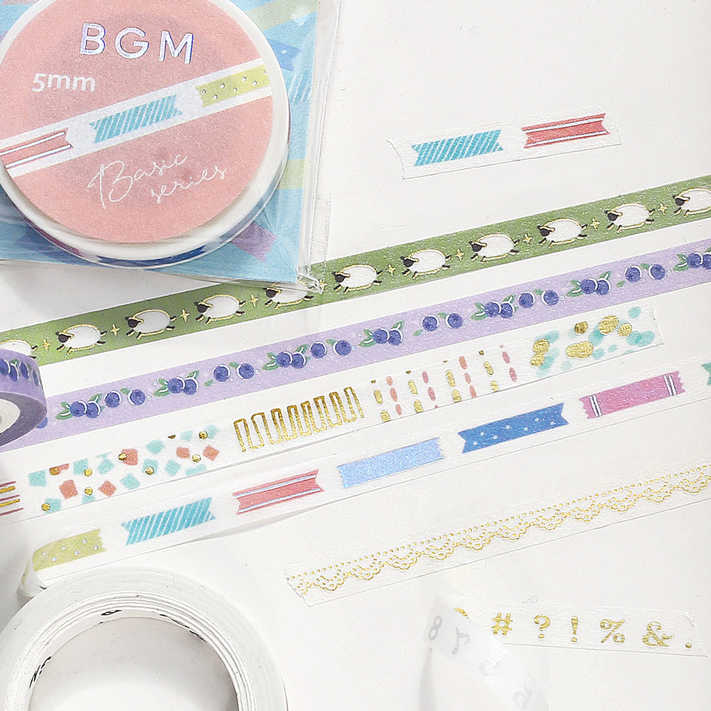 BGM Foil Stamping Masking Tape: Life - Blueberry — close-up